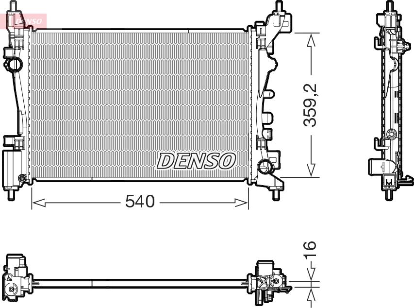 Denso DRM20130 - Radiators, Motora dzesēšanas sistēma www.autospares.lv