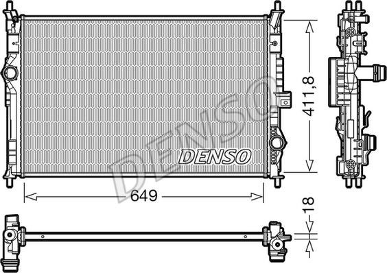 Denso DRM21103 - Radiators, Motora dzesēšanas sistēma www.autospares.lv