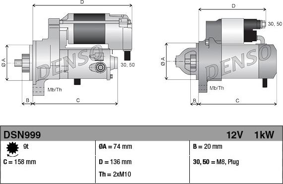 Denso DSN999 - Starteris www.autospares.lv