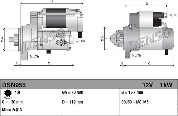 Denso DSN955 - Starteris autospares.lv