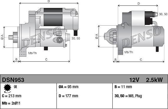 Denso DSN953 - Starter www.autospares.lv