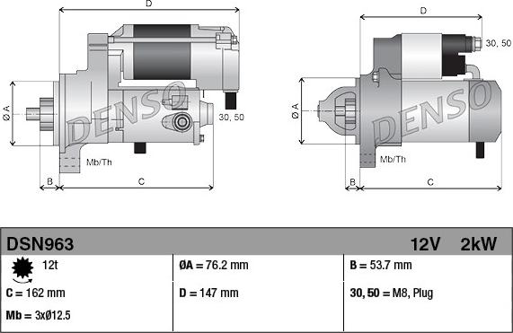 Denso DSN963 - Starteris autospares.lv