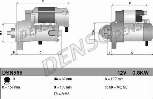 Denso DSN585 - Starteris autospares.lv