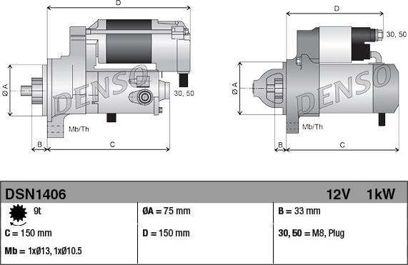 Denso DSN1406 - Starteris autospares.lv