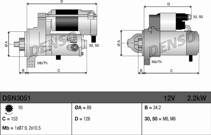 Denso DSN3051 - Starteris www.autospares.lv