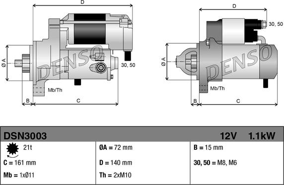 Denso DSN3003 - Starteris www.autospares.lv