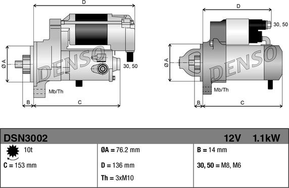 Denso DSN3002 - Starteris www.autospares.lv