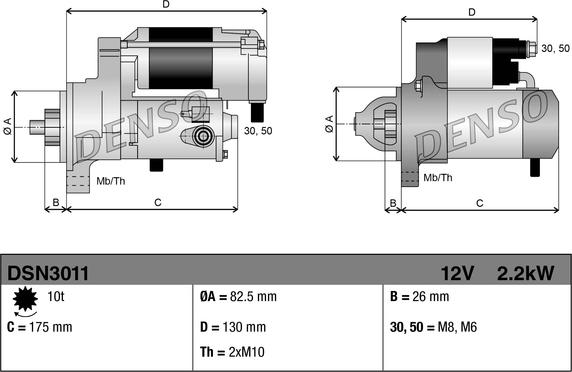 Denso DSN3011 - Starteris autospares.lv