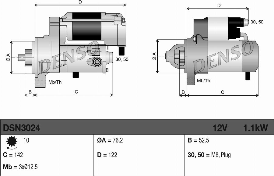 Denso DSN3024 - Starteris www.autospares.lv