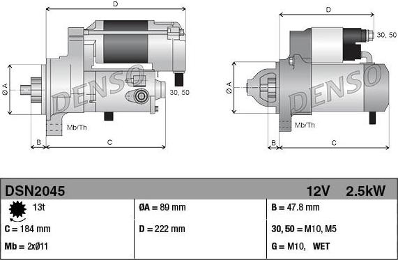 Denso DSN2045 - Starteris autospares.lv