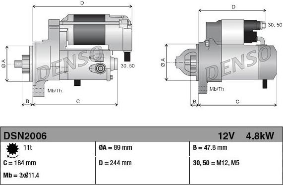 Denso DSN2006 - Starteris www.autospares.lv