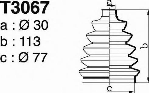 DEPA T3067 - Putekļusargs, Piedziņas vārpsta www.autospares.lv