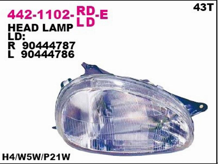 Depo 4421102RLDE - Pamatlukturis www.autospares.lv