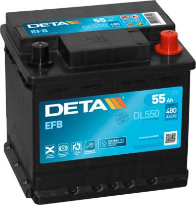 DETA DL550 - Starter Battery www.autospares.lv