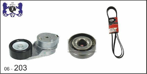 DEXWAL MOBIDEX 06-203 - Поликлиновый ременный комплект www.autospares.lv