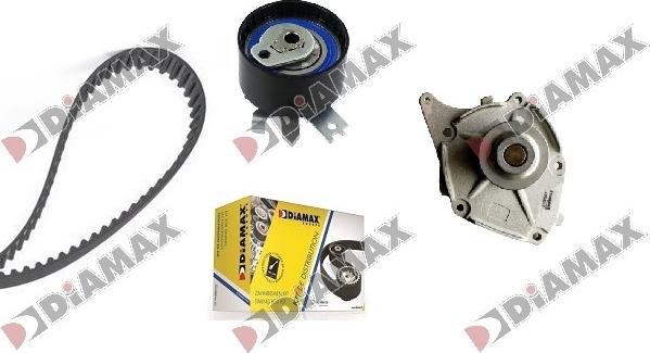 Diamax A6080WP - Водяной насос + комплект зубчатого ремня ГРМ www.autospares.lv