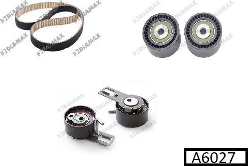 Diamax A6027 - Комплект зубчатого ремня ГРМ www.autospares.lv