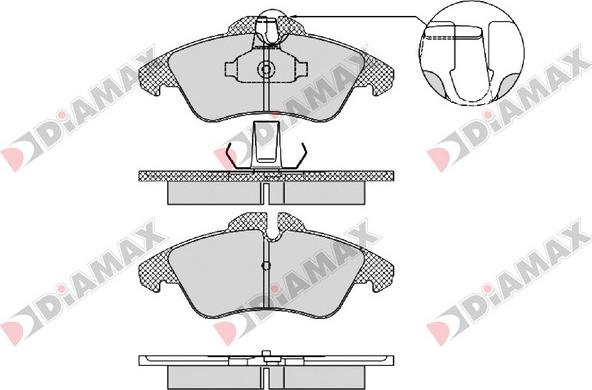 Diamax N09455 - Тормозные колодки, дисковые, комплект www.autospares.lv