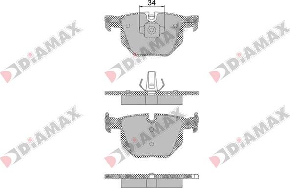 Diamax N09456 - Bremžu uzliku kompl., Disku bremzes www.autospares.lv