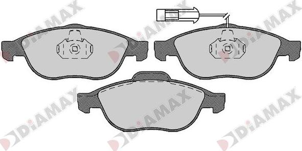 Diamax N09675 - Тормозные колодки, дисковые, комплект www.autospares.lv