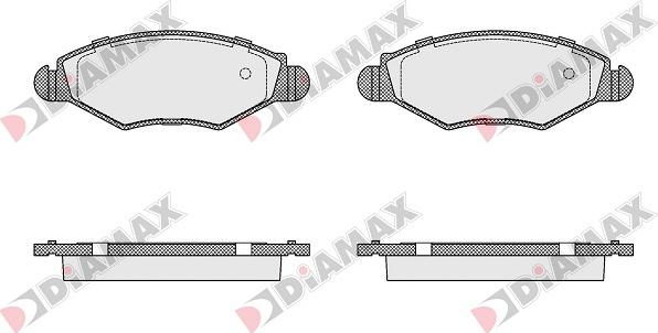 Diamax N09007 - Тормозные колодки, дисковые, комплект www.autospares.lv