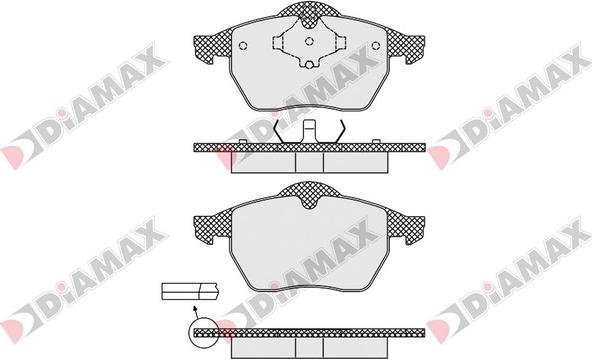 Diamax N09113 - Тормозные колодки, дисковые, комплект www.autospares.lv