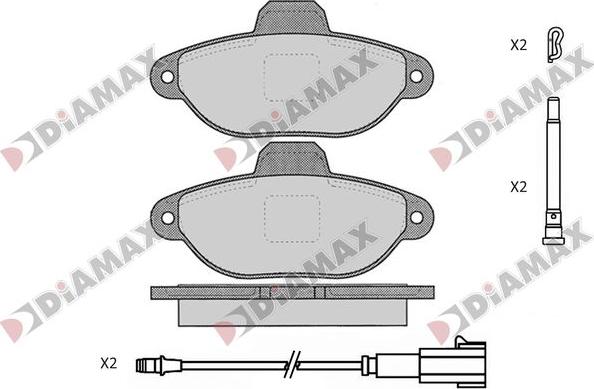 Diamax N09833 - Bremžu uzliku kompl., Disku bremzes www.autospares.lv