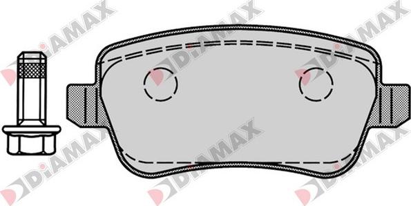 Diamax N09366 - Тормозные колодки, дисковые, комплект www.autospares.lv