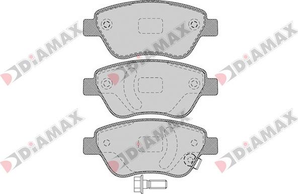 Diamax N09379 - Тормозные колодки, дисковые, комплект www.autospares.lv