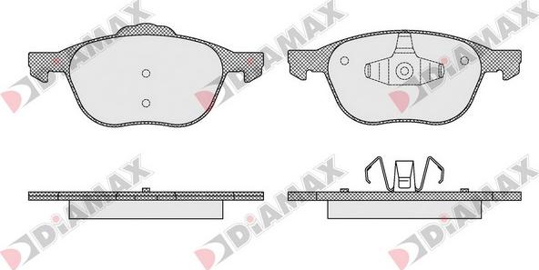 Diamax N09266 - Тормозные колодки, дисковые, комплект www.autospares.lv