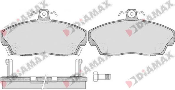 Diamax N09207 - Тормозные колодки, дисковые, комплект www.autospares.lv