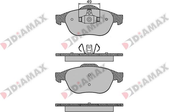 Diamax N09272 - Тормозные колодки, дисковые, комплект www.autospares.lv