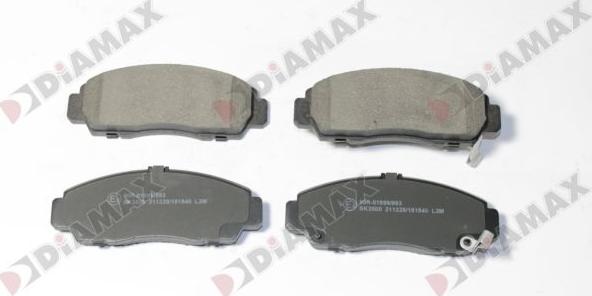 Diamax N09753 - Тормозные колодки, дисковые, комплект www.autospares.lv