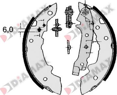 Diamax N01052 - Brake Shoe Set www.autospares.lv