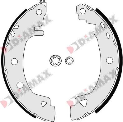 Diamax N01057 - Bremžu loku komplekts www.autospares.lv