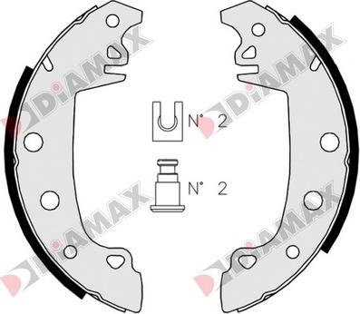 Diamax N01035 - Bremžu loku komplekts autospares.lv