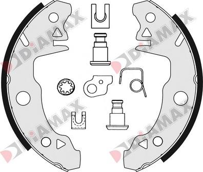 Diamax N01023 - Bremžu loku komplekts www.autospares.lv