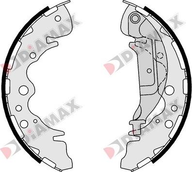 Diamax N01157 - Комплект тормозных колодок, барабанные www.autospares.lv