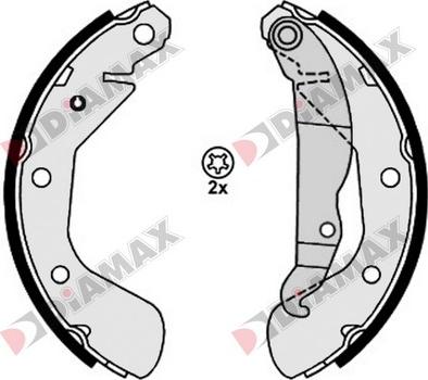 Diamax N01313 - Bremžu loku komplekts www.autospares.lv