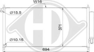 Diederichs DCC1667 - Kondensators, Gaisa kond. sistēma www.autospares.lv