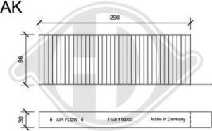 Diederichs DCI1158S - Filtrs, Salona telpas gaiss autospares.lv