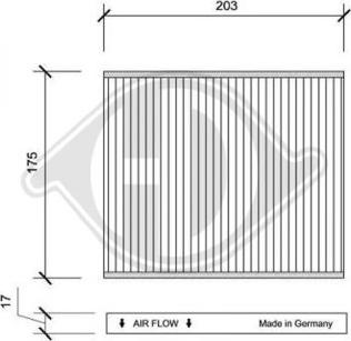 Diederichs DCI1108 - Filtrs, Salona telpas gaiss www.autospares.lv