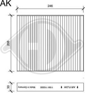 Diederichs DCI1184S - Filtrs, Salona telpas gaiss autospares.lv