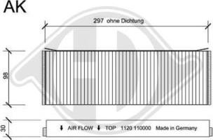 Diederichs DCI1120S - Filtrs, Salona telpas gaiss www.autospares.lv