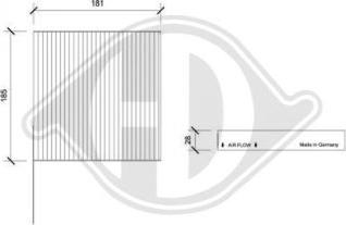 Diederichs DCI1123-1 - Filtrs, Salona telpas gaiss www.autospares.lv