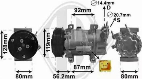 Diederichs DCK1173 - Kompresors, Gaisa kond. sistēma autospares.lv