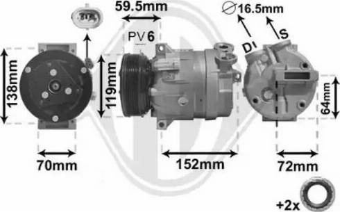 Diederichs DCK1386 - Kompresors, Gaisa kond. sistēma www.autospares.lv