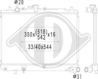 Diederichs DCM2226 - Радиатор, охлаждение двигателя www.autospares.lv