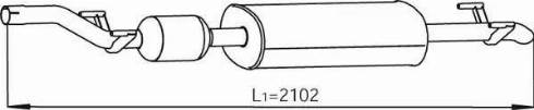 Dinex 56329 - Vidējais izpl. gāzu trokšņa slāpētājs www.autospares.lv