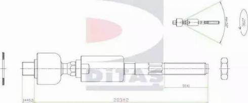 Ditas A2-5623 - Aksiālais šarnīrs, Stūres šķērsstiepnis www.autospares.lv